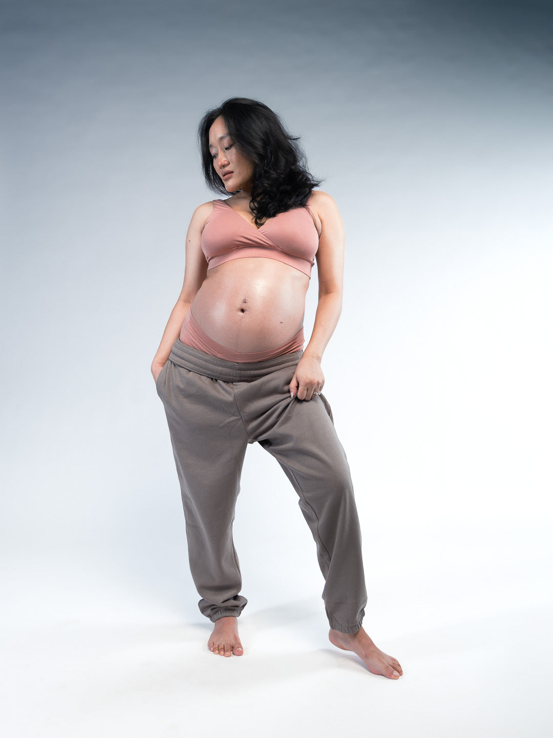 Women Maternity & Nursing Bra Almond Nude Front