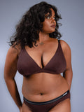 Women Adjustable Triangle Bra Umber Front Close Up