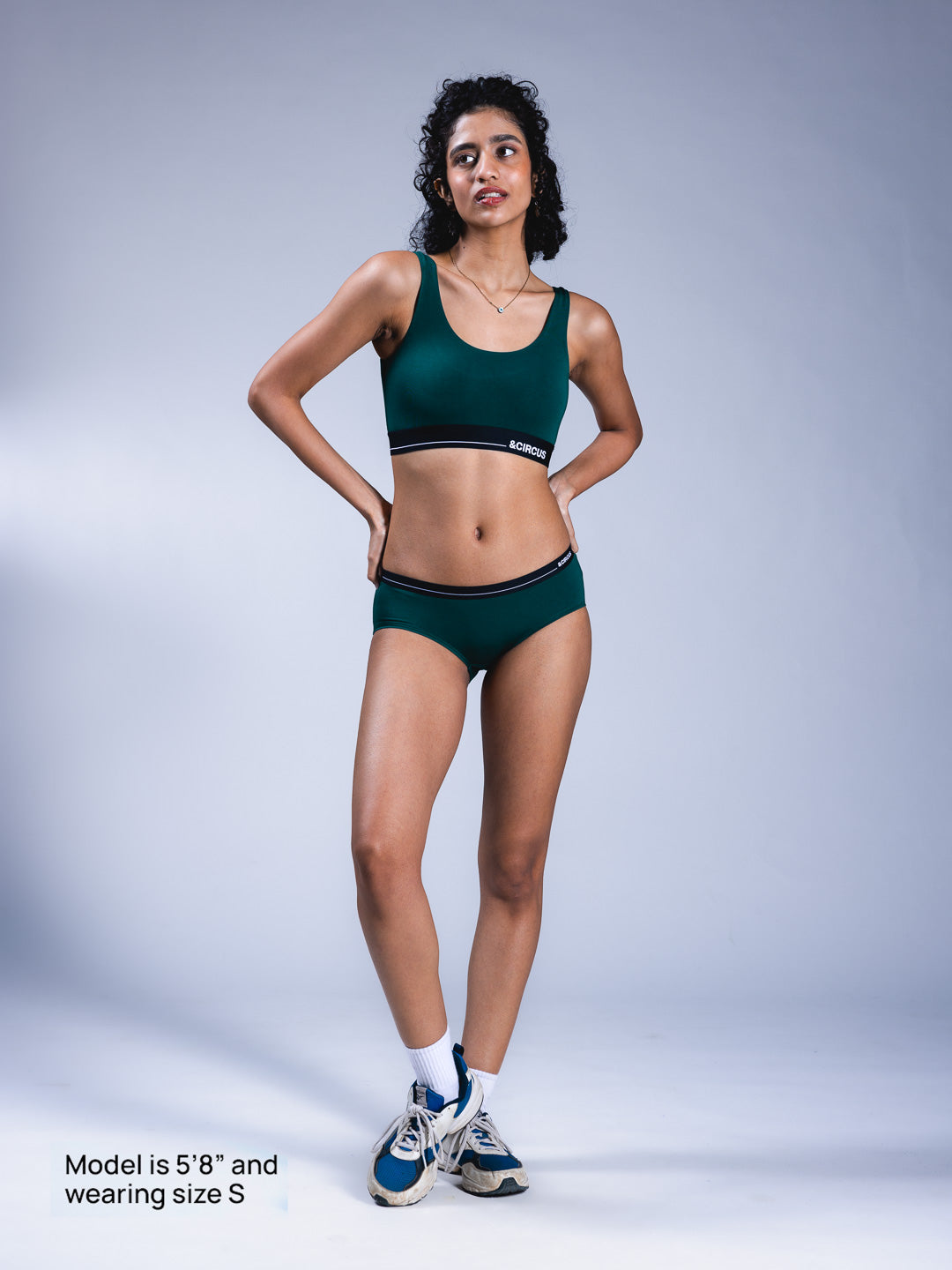 Women U-Back Lounge Bra Racing Green Front