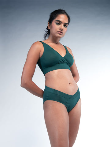Women Maternity & After Delivery Panty Racing Green Front