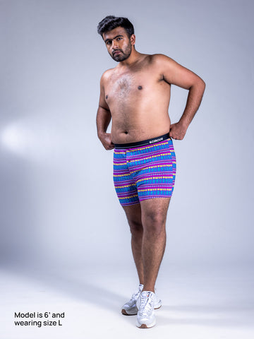Men Boxers Botswana Blues Front