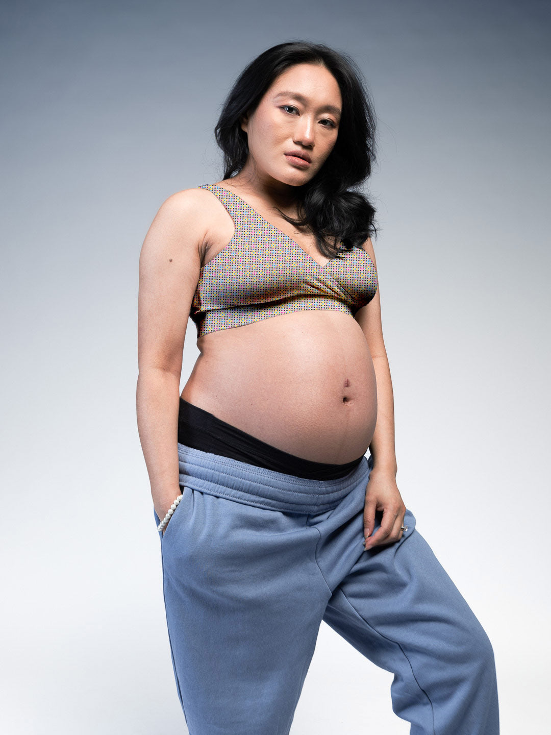 Women Maternity & Nursing Bra Herringbone Front