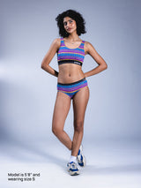 Women U-Back Lounge Bra Botswana Blues Front