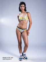 Women Adjustable Triangle Bra Lemon Crush Front