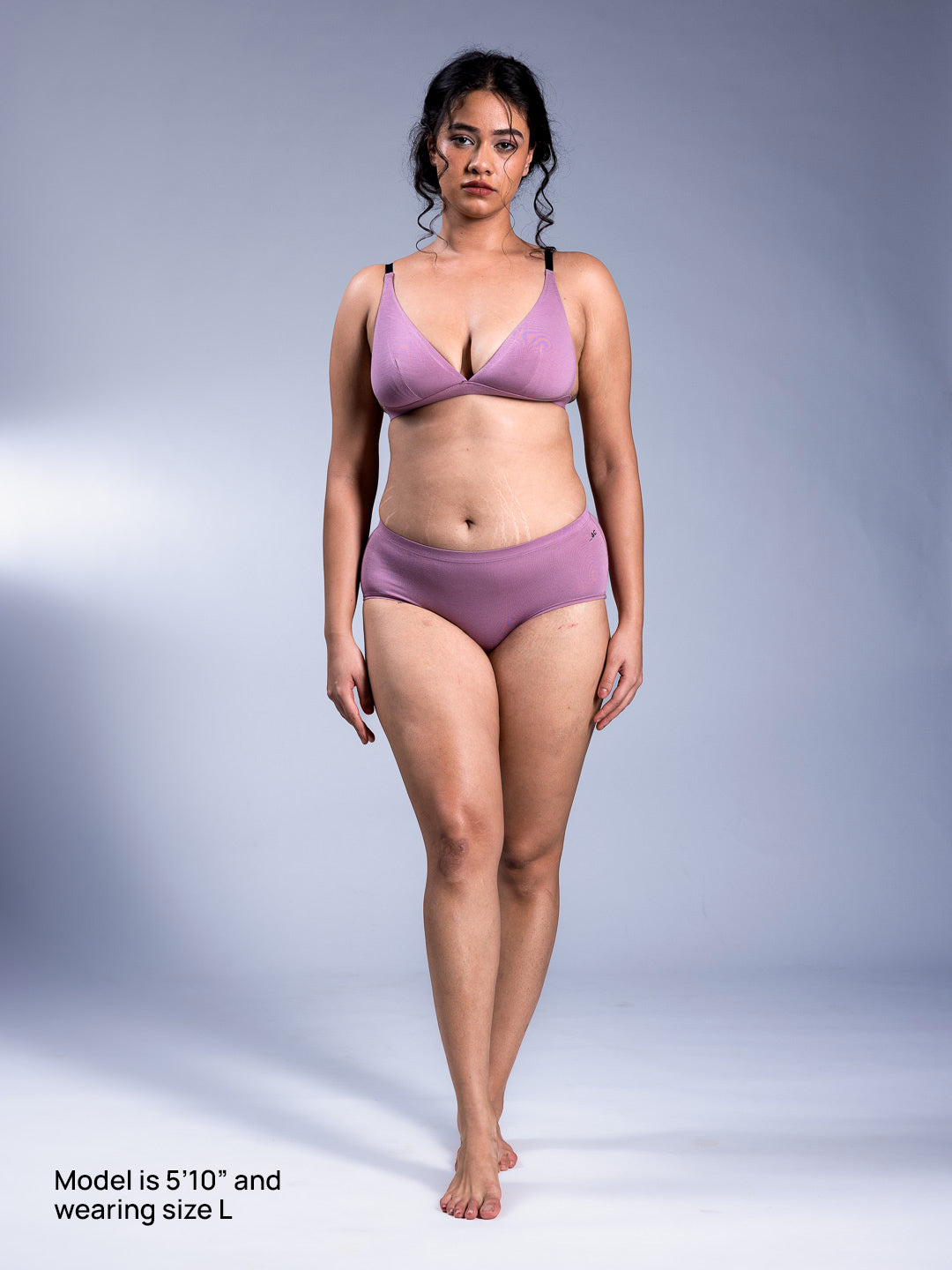 Women Adjustable Triangle Bra Opera Mauve Front