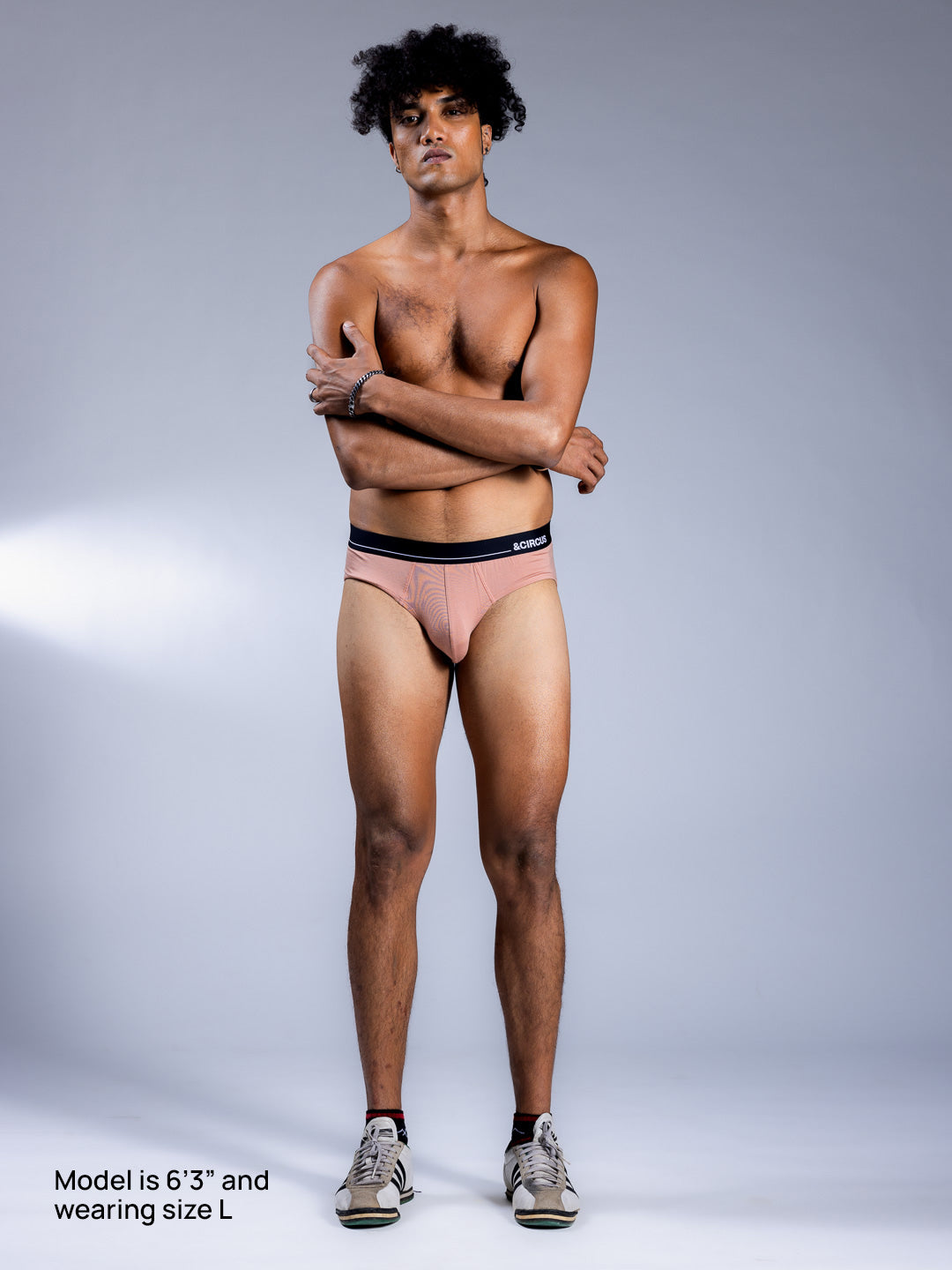 Men Briefs Almond Nude Front
