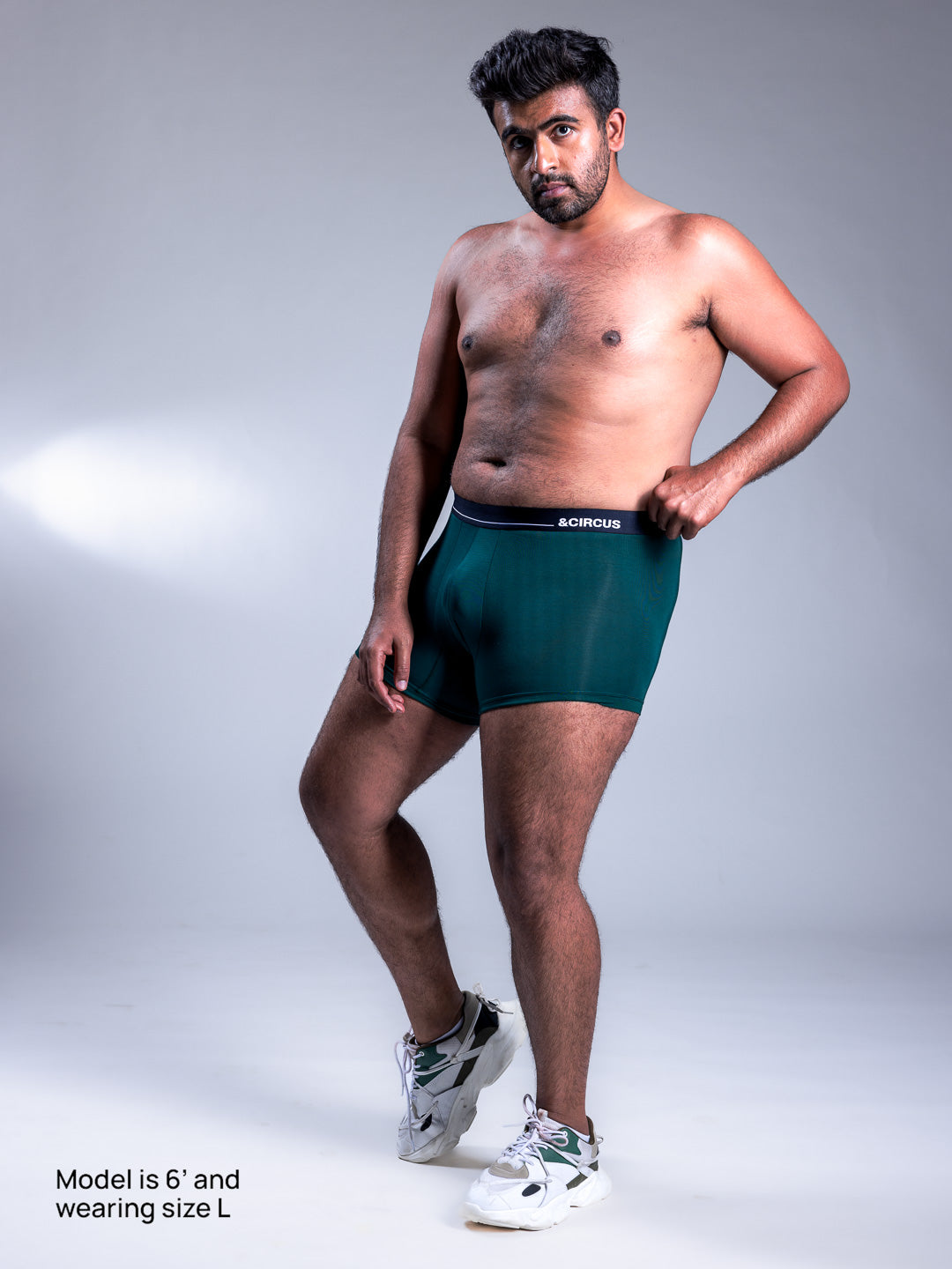 Men Boxer Briefs Racing Green Front