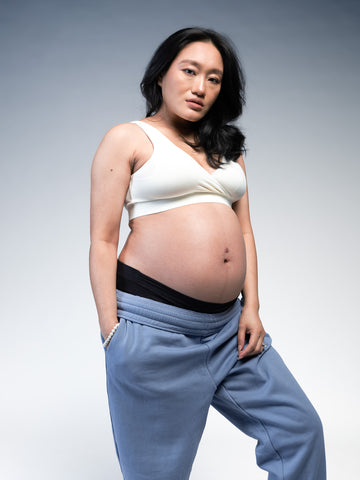 Women Maternity & Nursing Bra Ivory Front Close Up