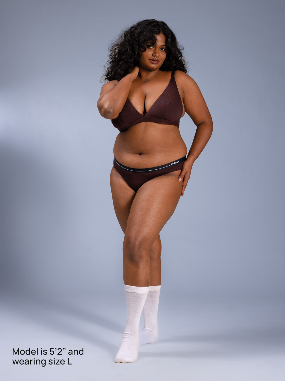 Women Adjustable Triangle Bra Umber Front