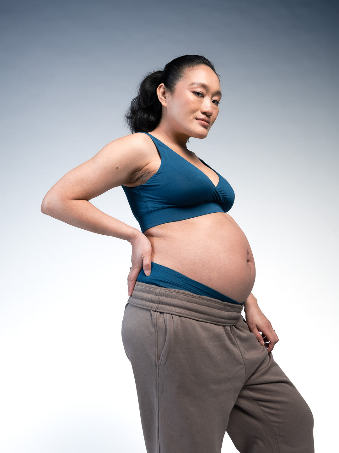 Women Maternity & Nursing Bra Blue Curacao Right Close Up