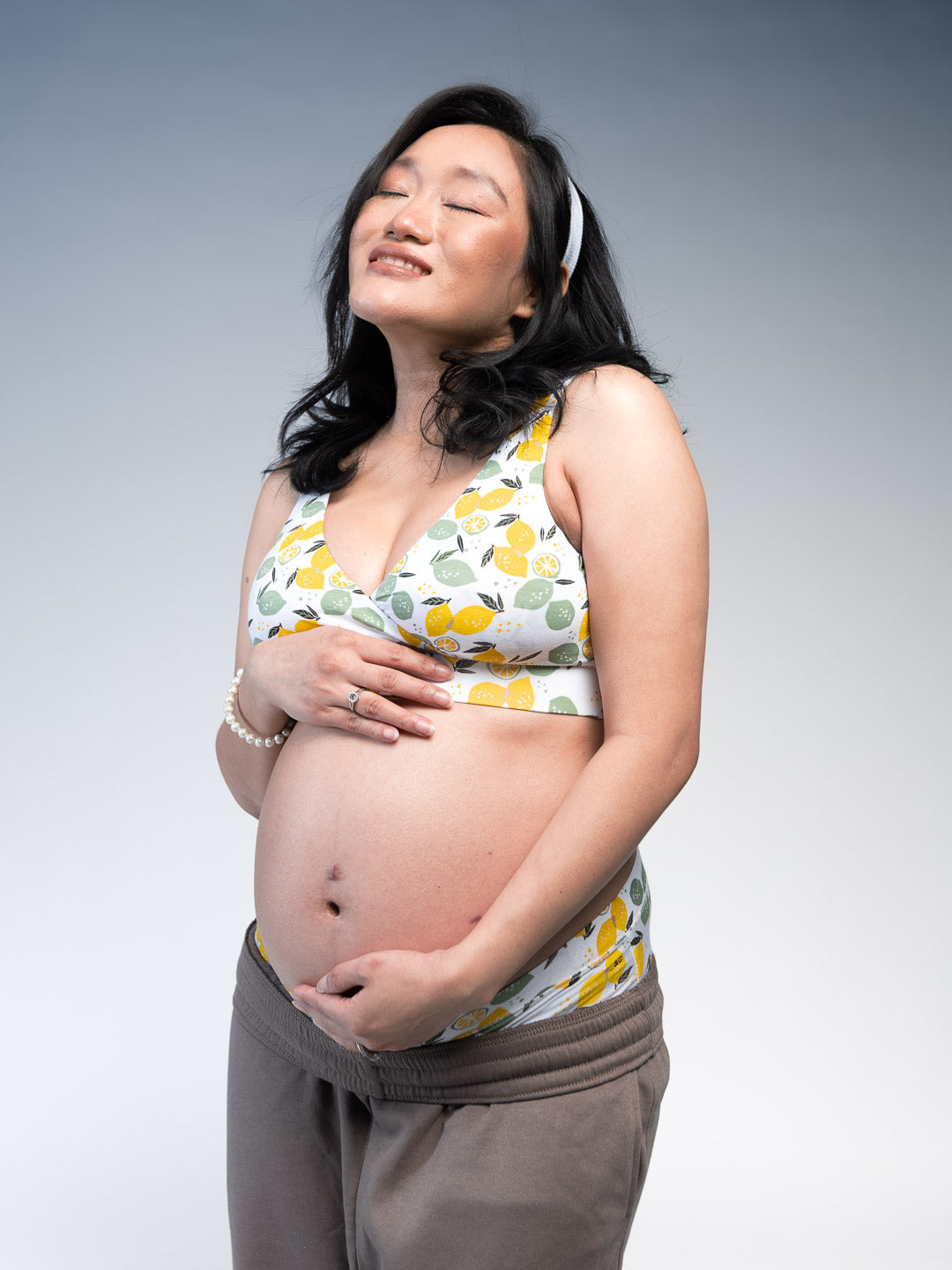 Women Maternity & Nursing Bra Lemon Crush Front Close Up