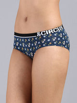 WOMEN'S HIPSTER BRIEF - PACK OF 3 - PRINTS & JET