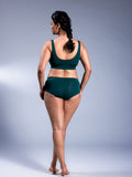 Women Bare Hipsters Racing Green Back