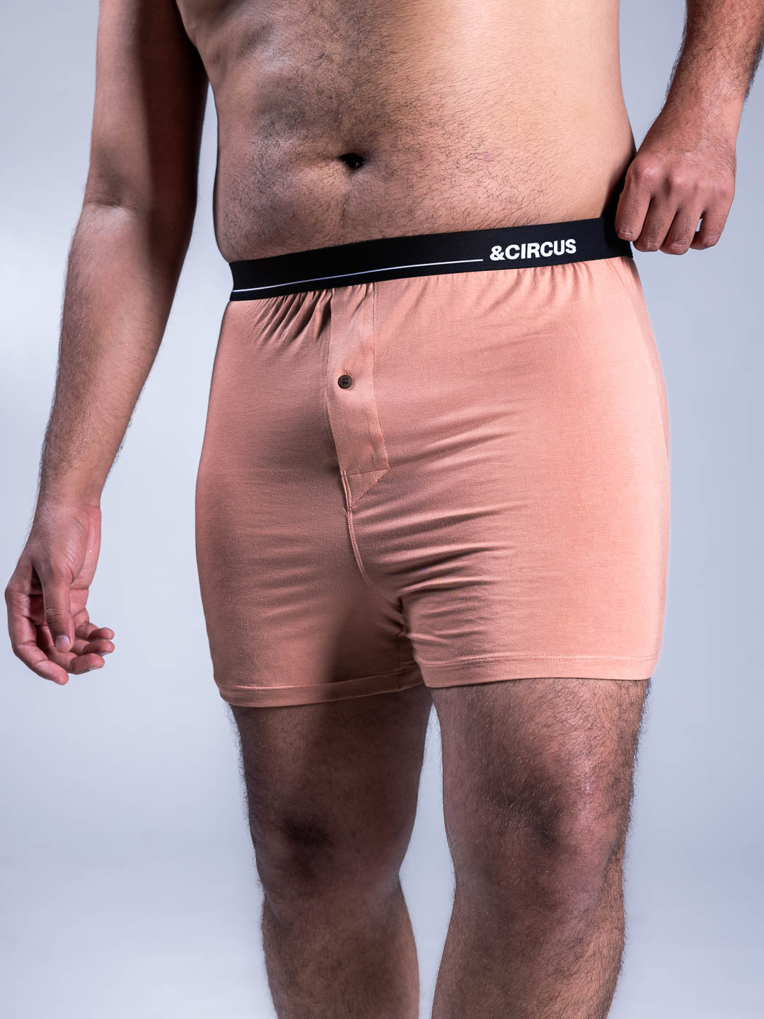 Men Boxers Almond Nude Front Close Up