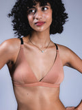 Women Adjustable Triangle Bra Almond Nude Front Close Up