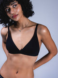 Women Adjustable Triangle Bra Onyx Front Close Up