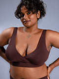 Women Padded Plunge Bra Umber Front Close Up