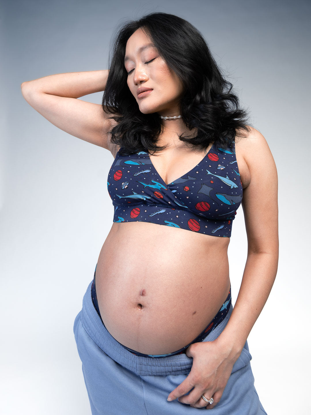 Women Maternity & Nursing Bra Fishbowl Dreams Left Close Up