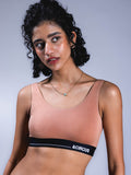 Women U-Back Lounge Bra Almond Nude Front Close Up