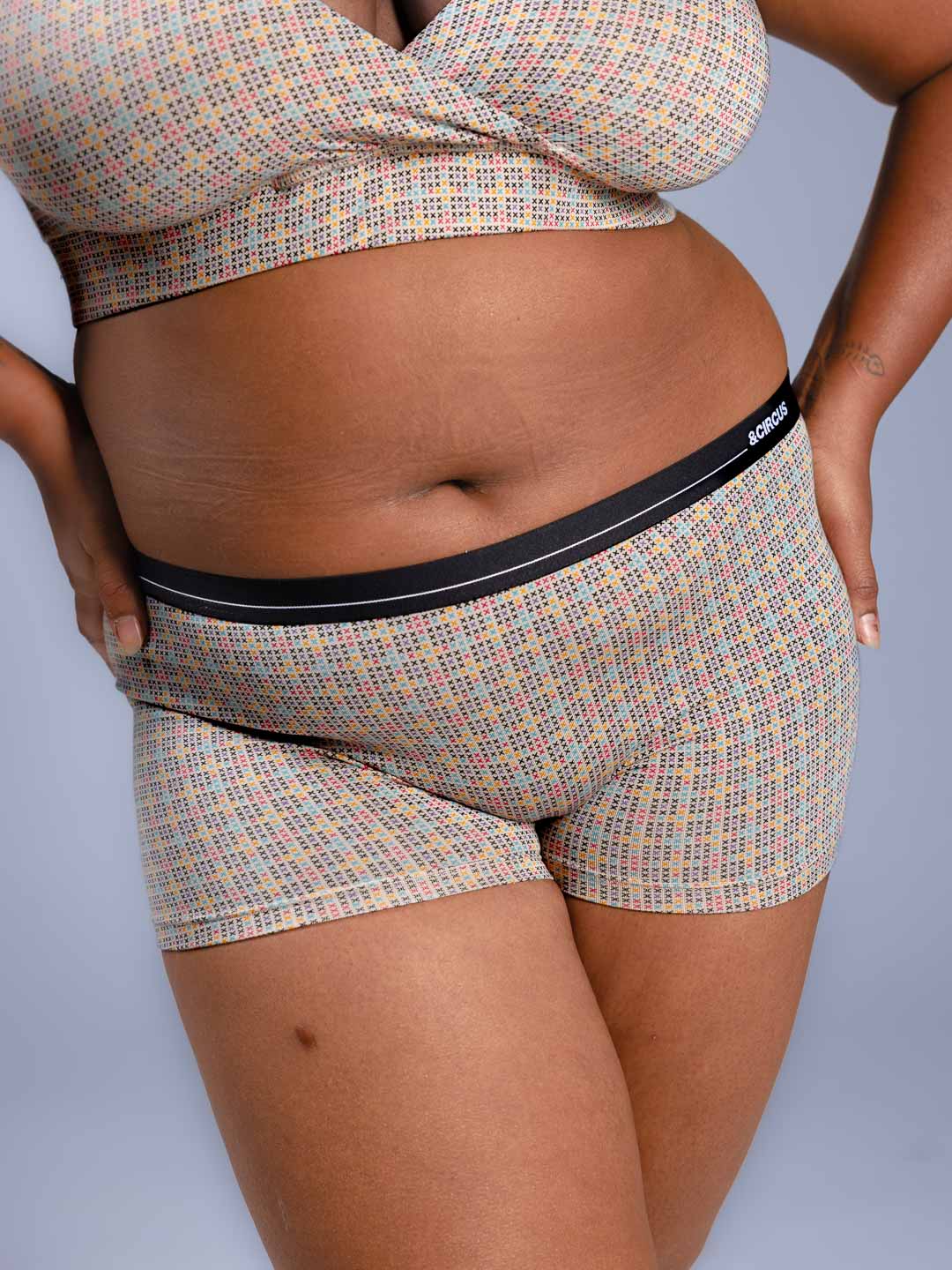 Women Boyshorts Herringbone Left Close Up