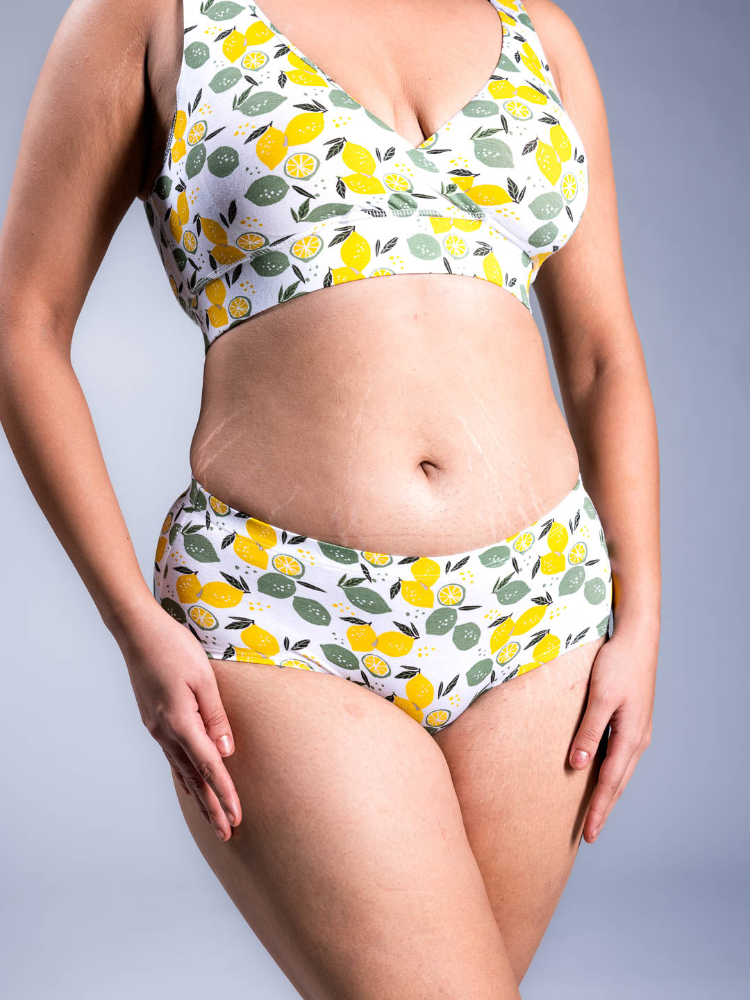 Women Bare Hipsters Lemon Crush Front Close Up