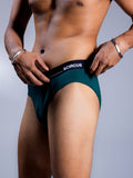 Men Briefs Racing Green Left Close Up