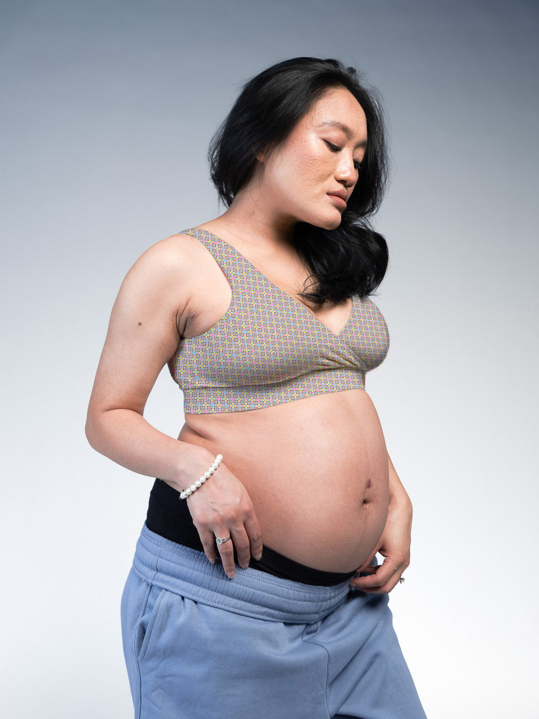 Women Maternity & Nursing Bra Herringbone Right Close Up 2
