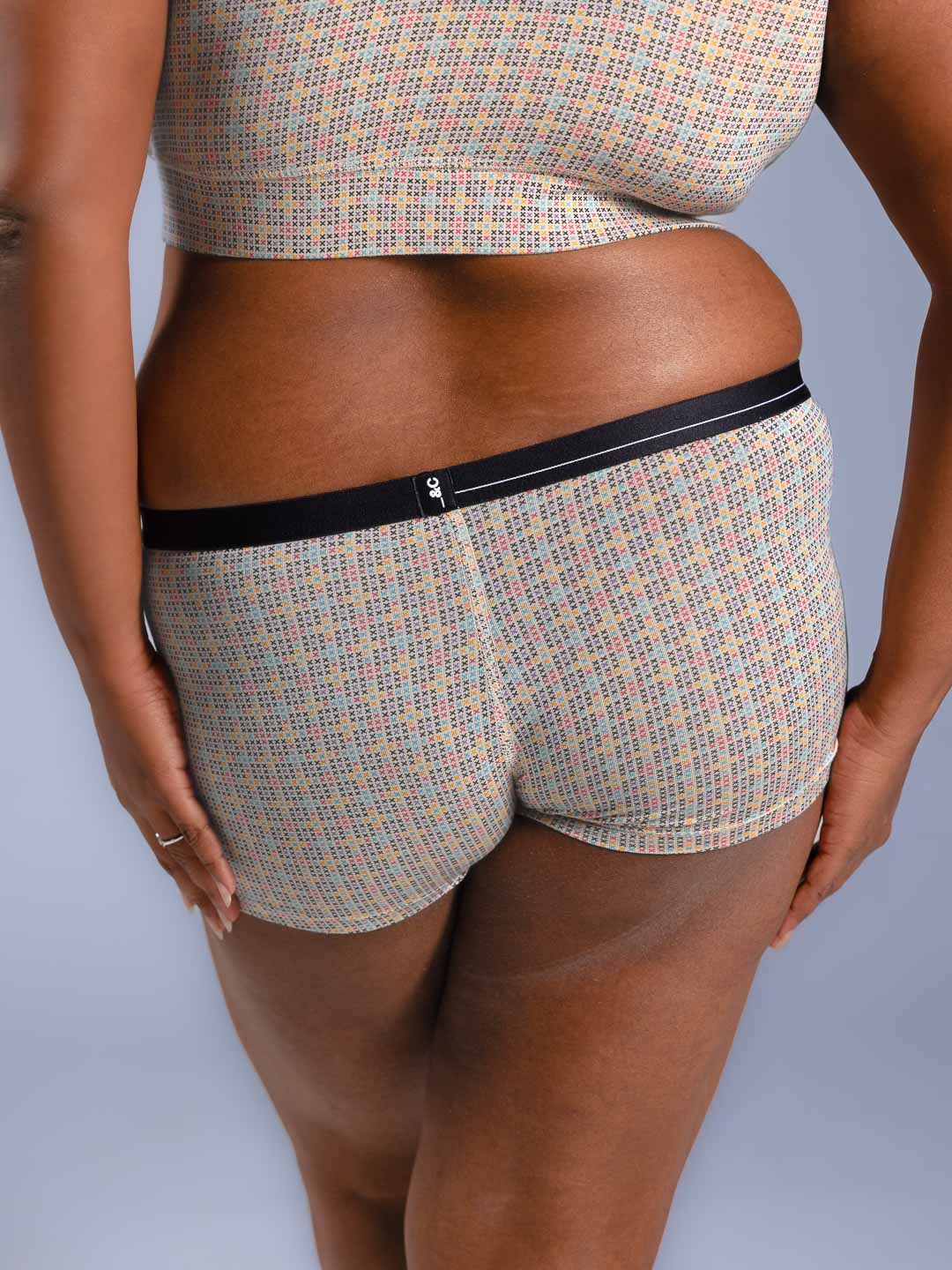 Women Boyshorts Herringbone Back Close Up