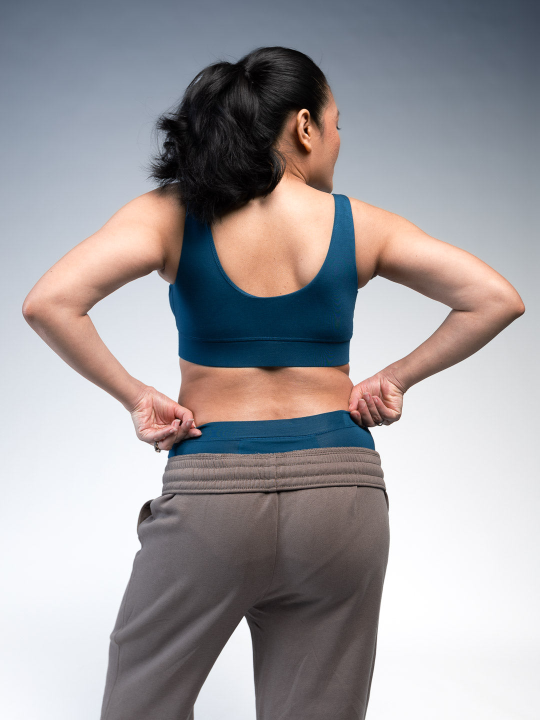 Women Maternity & Nursing Bra Blue Curacao Back