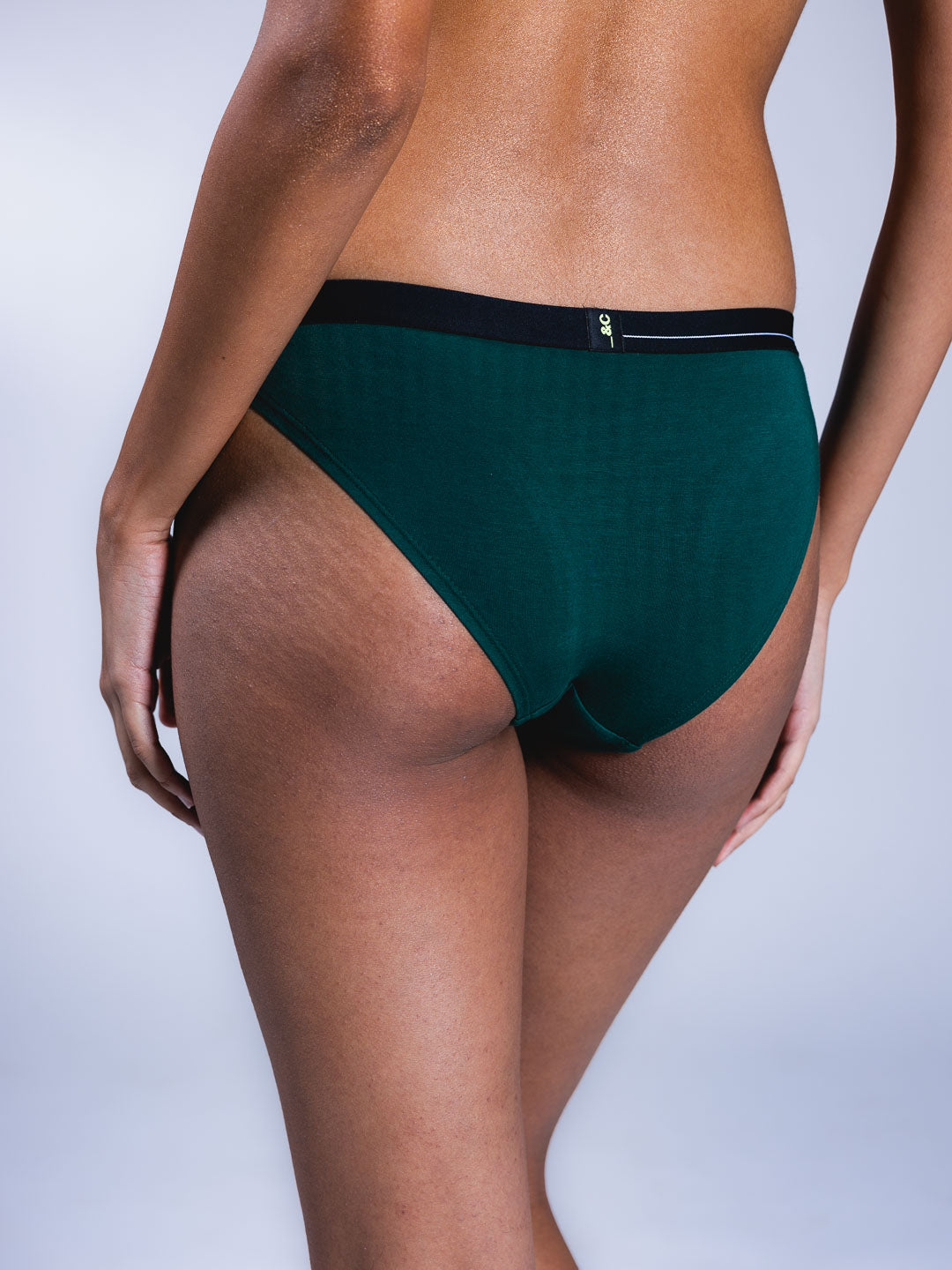 Women Bikini Briefs Racing Green Back Close Up