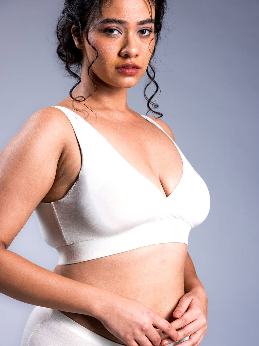 Padded Plunge Bra - Ivory