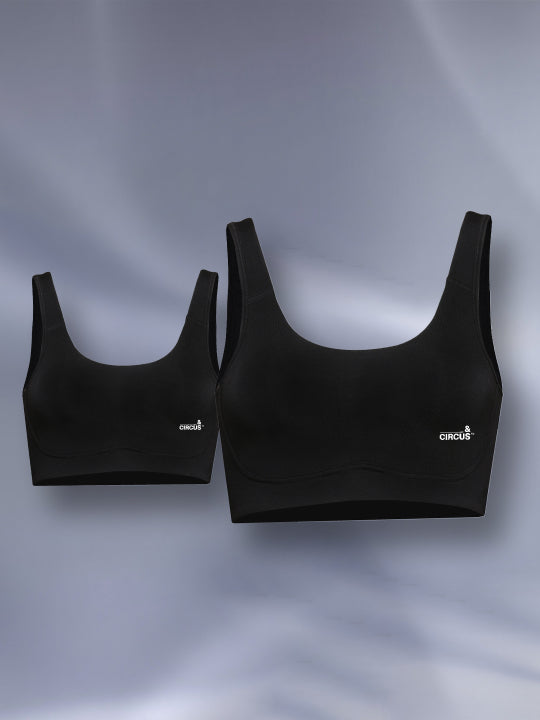 LOW IMPACT SPORTS BRA  - PACK OF 2 - JET