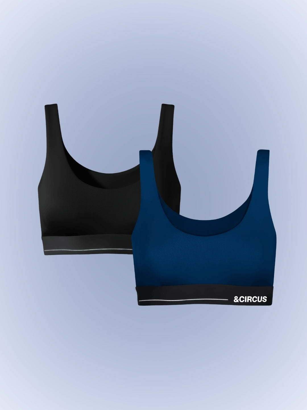 PURESOFT U-BACK LOUNGE BRALETTE - PACK OF 2 - BLUE CURACAO & ONYX