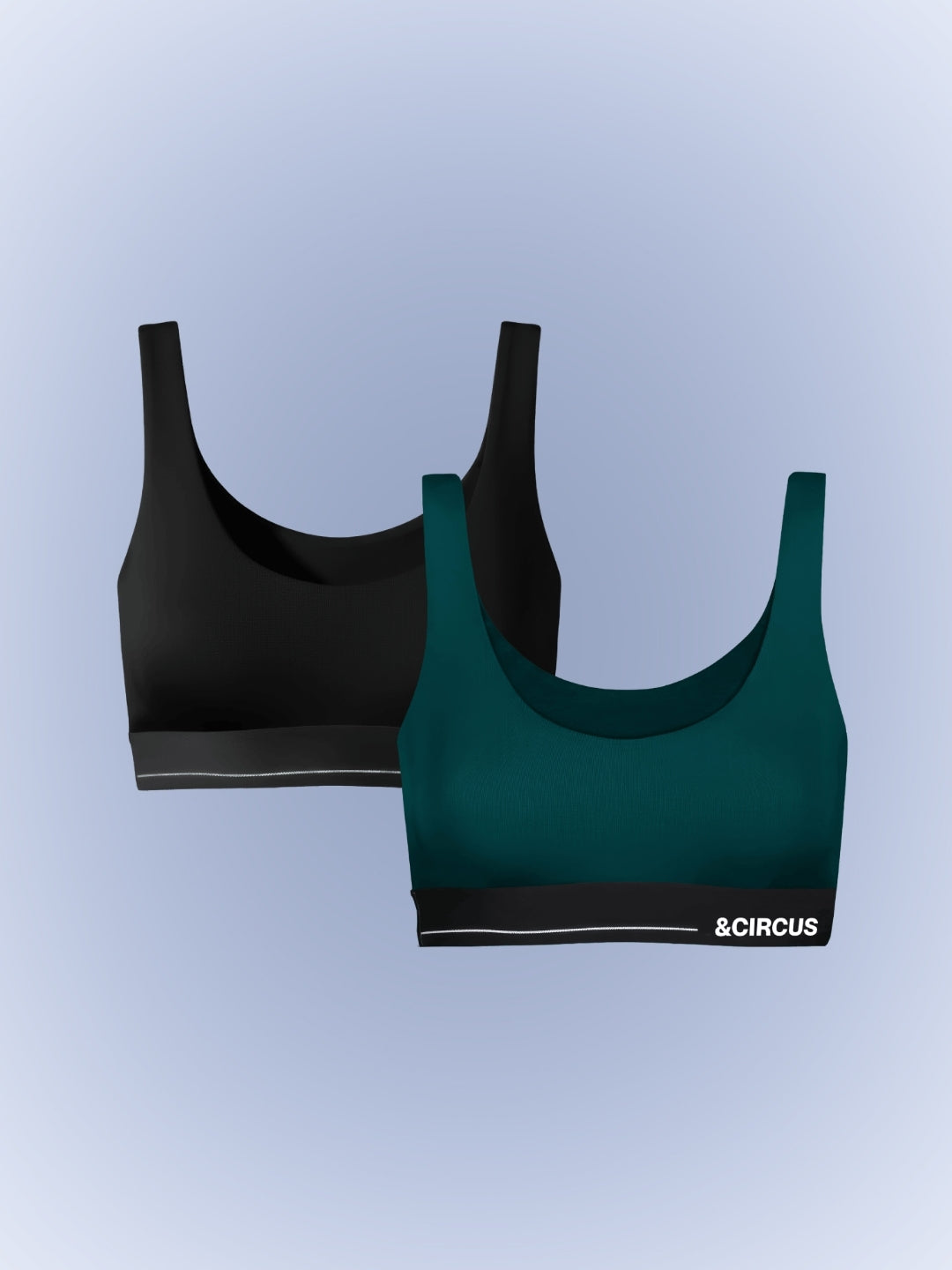 PURESOFT U-BACK LOUNGE BRALETTE - PACK OF 2 - RACING GREEN & ONYX