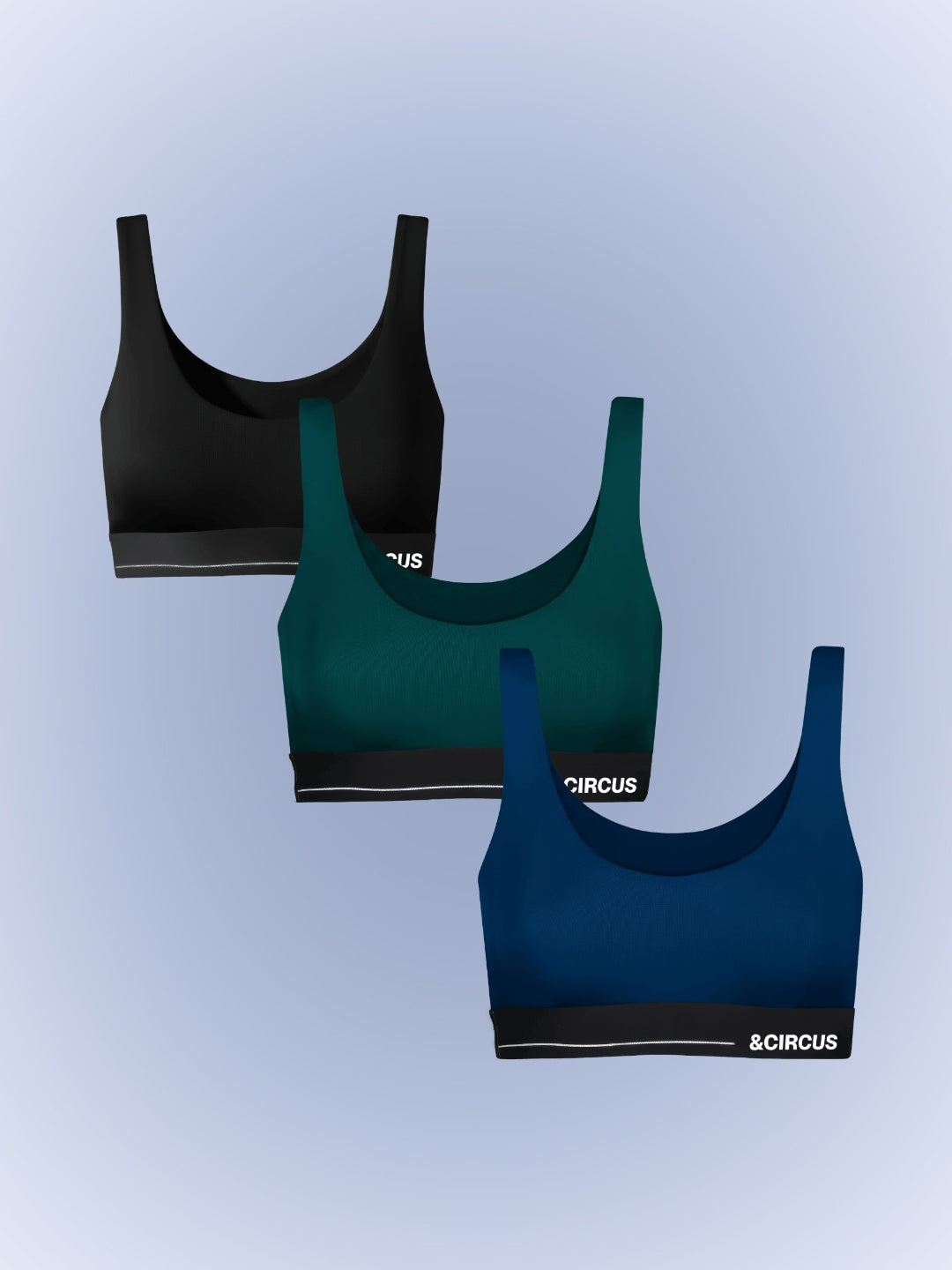 PURESOFT U-BACK LOUNGE BRALETTE - PACK OF 3 - SOLIDS