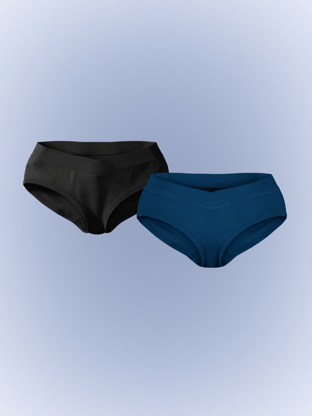 PURESOFT MATERNITY COMFORT PANTY - PACK OF 2 - ONYX & BLUE CURACAO