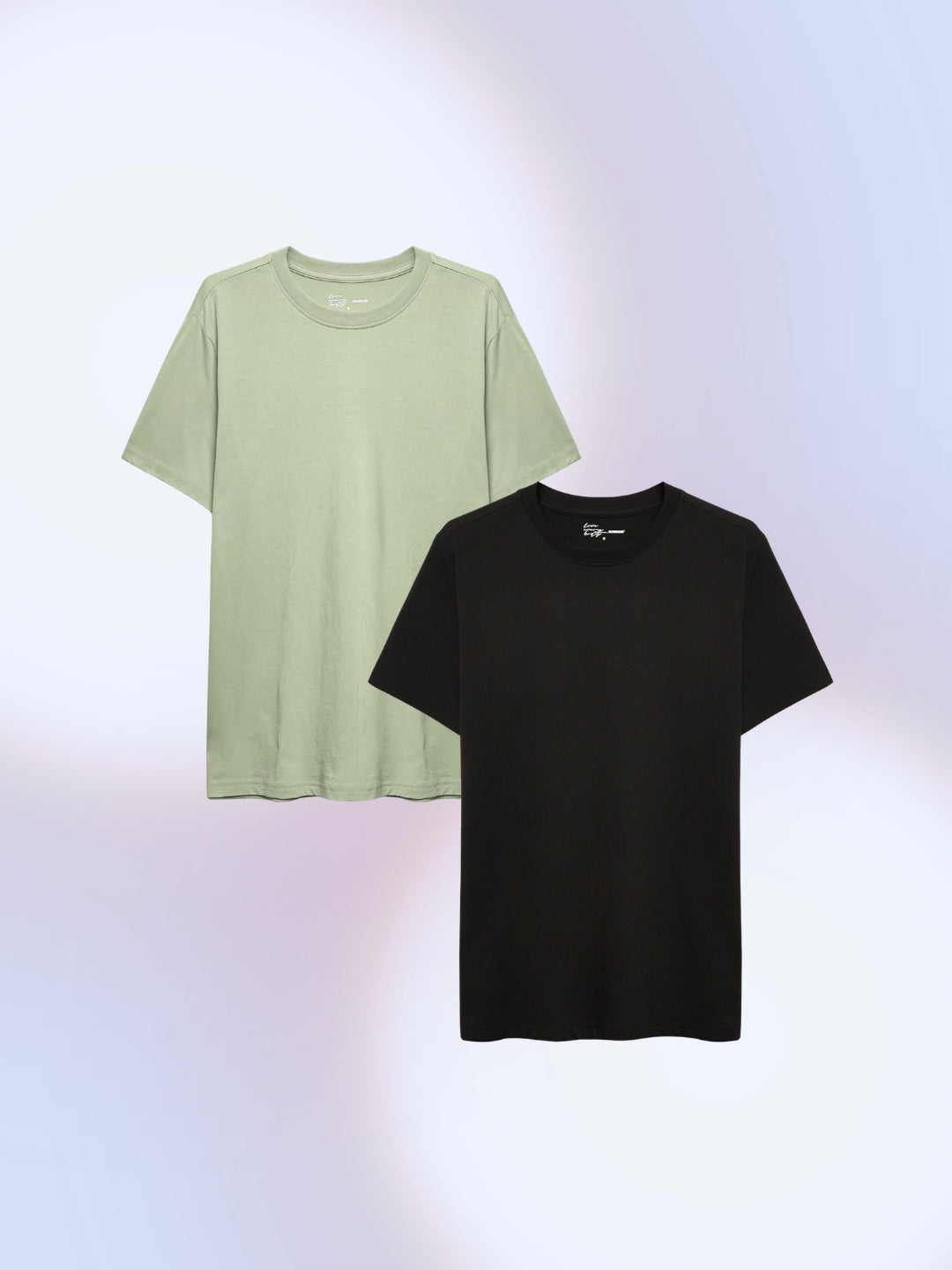 Men's Crew Neck T-shirt - Pack Of 2 - Matkhafish & 90% Dark