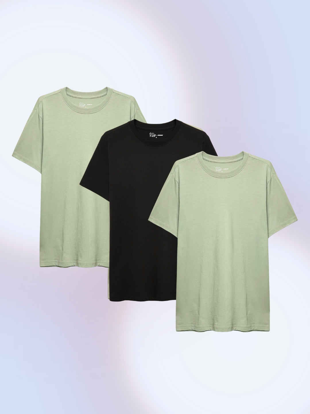 Men's Crew Neck T-shirt - Pack Of 3 - Matkhafish & 90% Dark