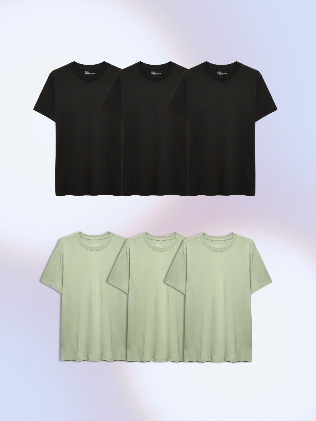 Men's Crew Neck T-shirt - Pack Of 6 - 90% Dark & Matkhafish