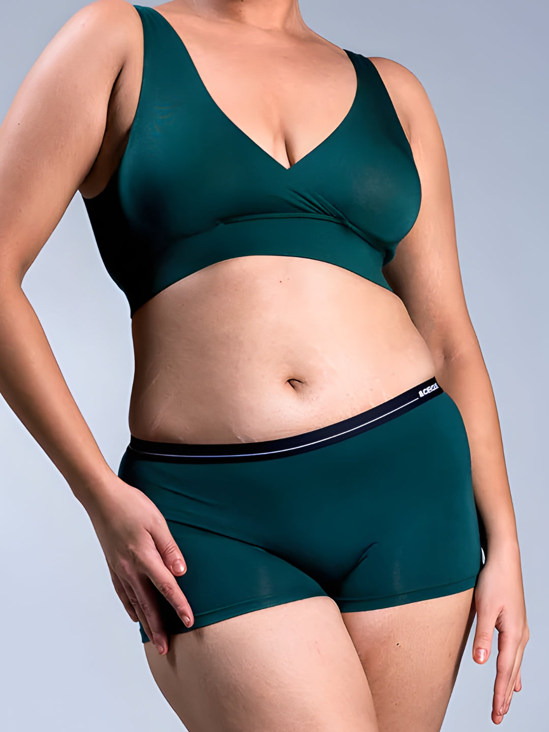 Padded Plunge Bra - Racing Green