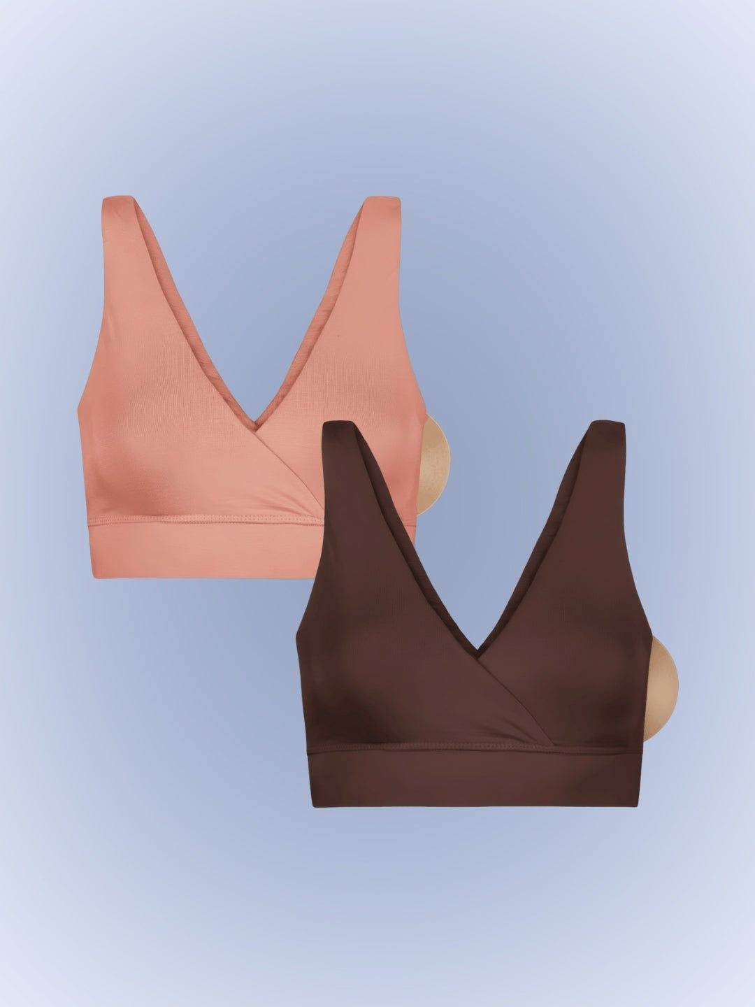 PURESOFT PADDED PLUNGE BRA - PACK OF 2 - ALMOND NUDE & UMBER