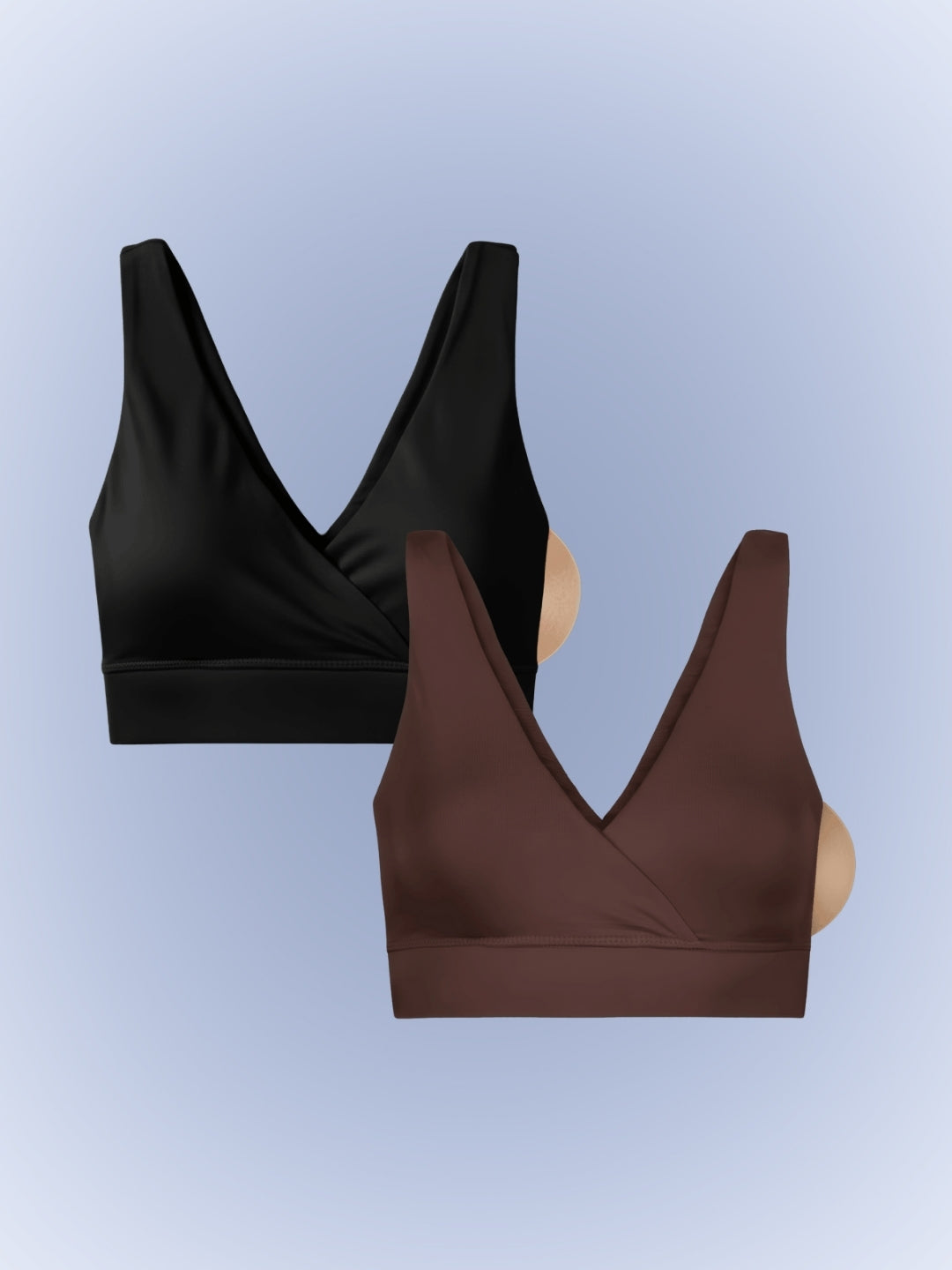 PURESOFT PADDED PLUNGE BRA - PACK OF 2 - ONYX & UMBER