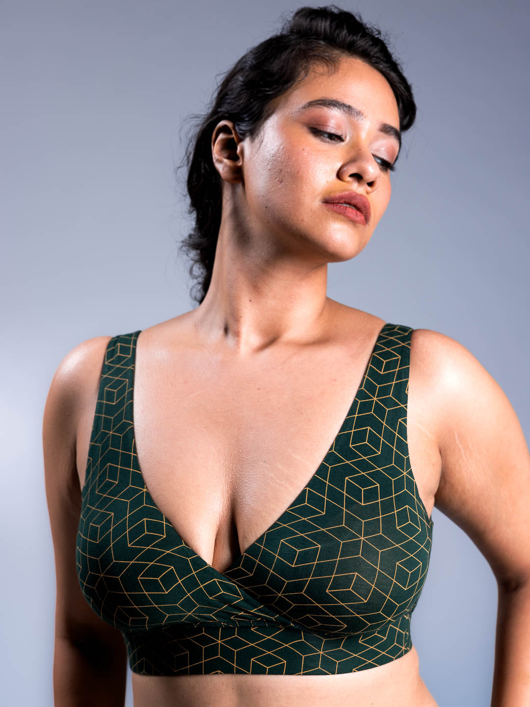 Padded Plunge Bra - Sacred Geometry