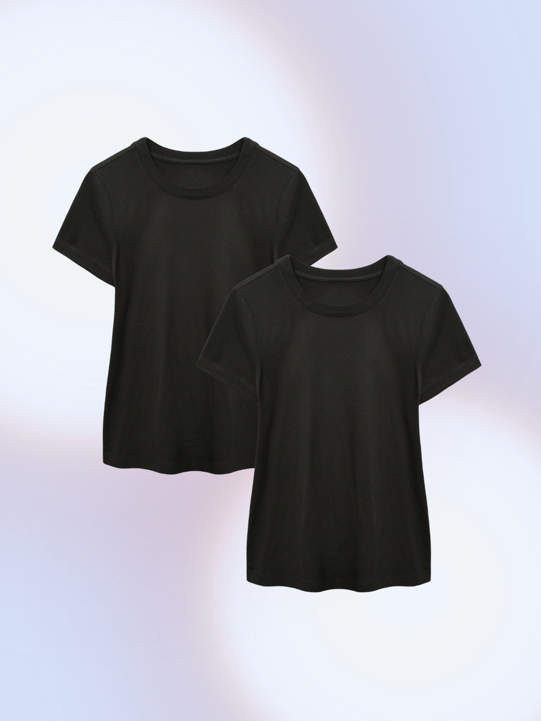 Women's Crew Neck T-shirt - Pack Of 2 - 90% Dark