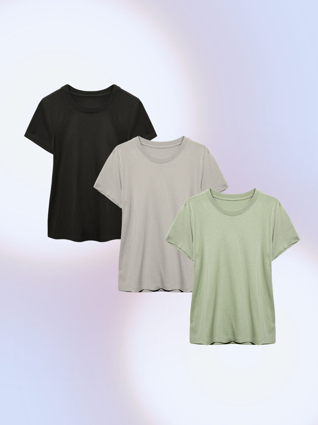 Women's Crew Neck T-shirt - Pack Of 3 - Solids