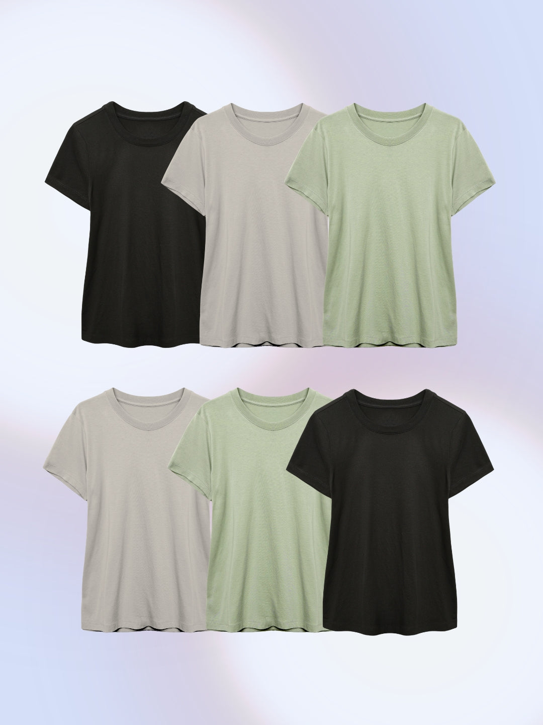 Women's Crew Neck T-shirt - Pack Of 6 - Solids
