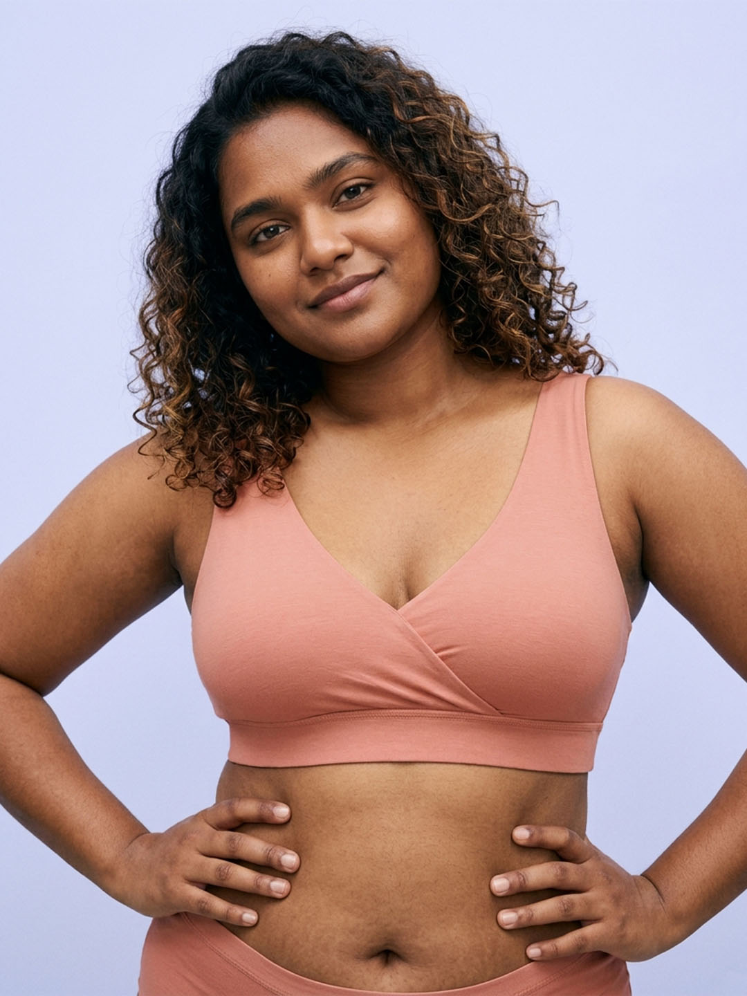 Padded Plunge Bra - Almond Nude