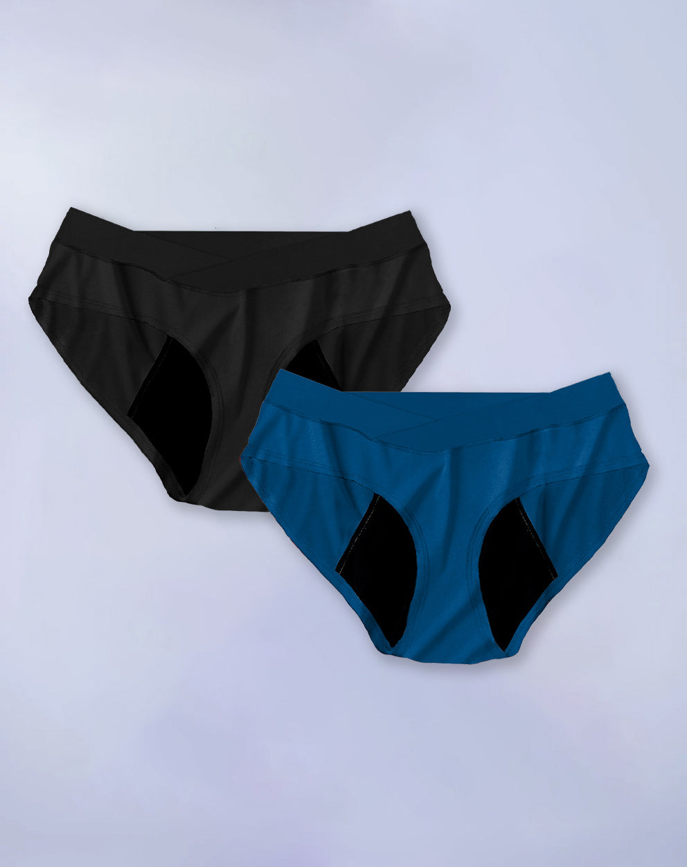 PURESOFT MATERNITY COMFORT PANTY - PACK OF 2 - ONYX & BLUE CURACAO