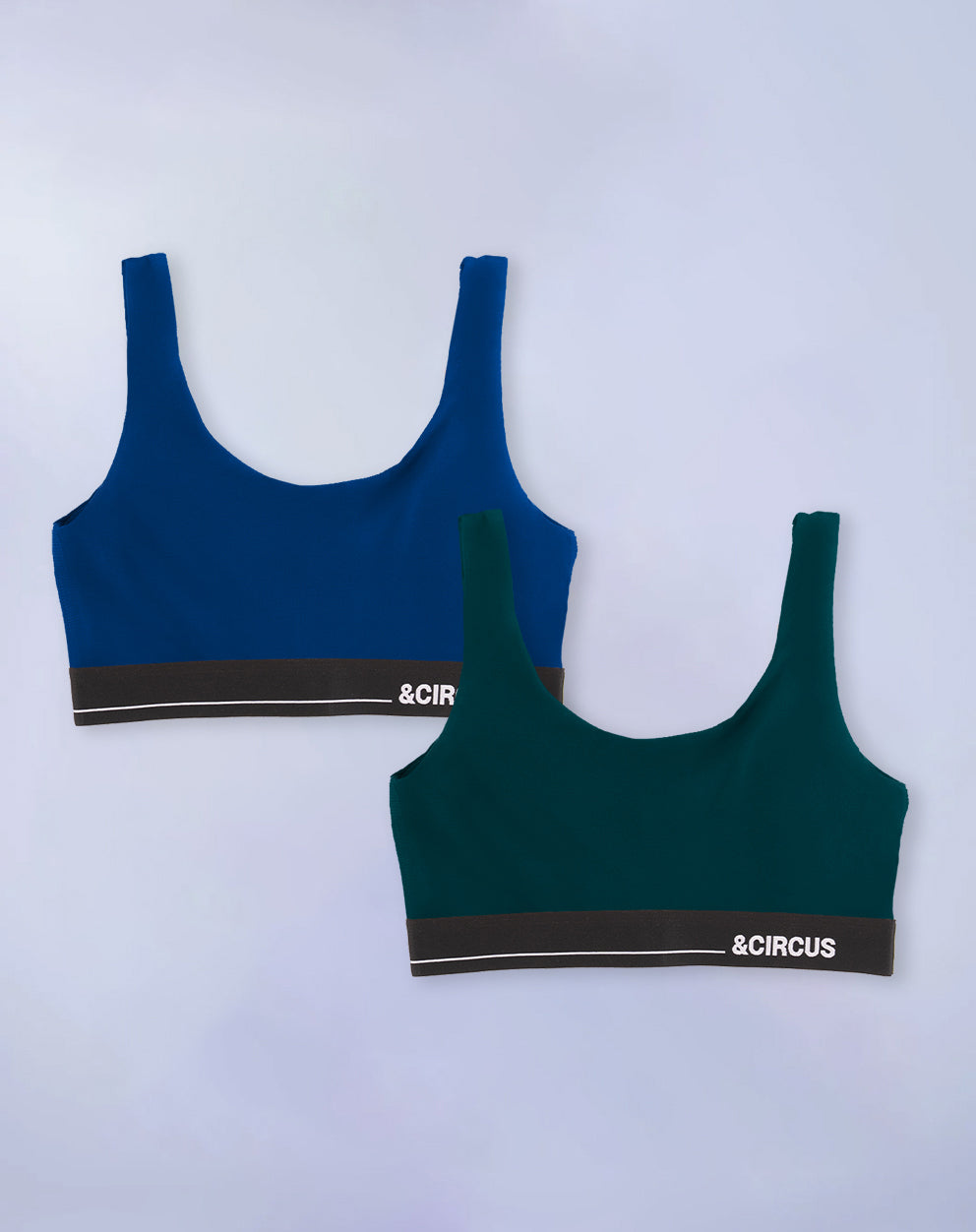 PURESOFT U-BACK LOUNGE BRALETTE- PACK OF 2- RACING GREEN & BLUE CURACAO