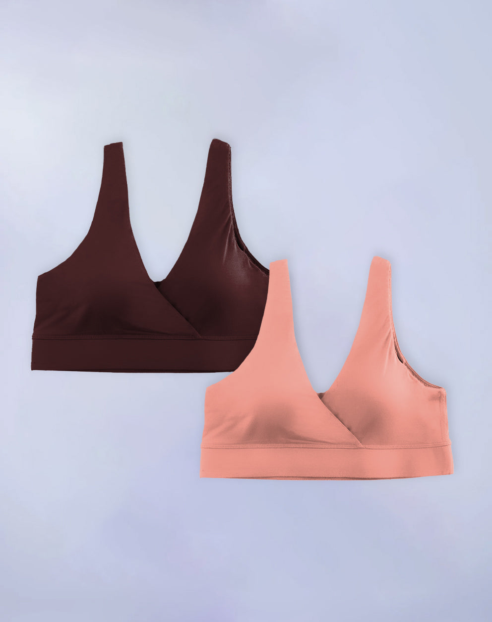 PURESOFT PADDED PLUNGE BRA - PACK OF 2 - ALMOND NUDE & UMBER